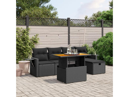 Black Woven Resin Wicker Outdoor Furniture Set - dlz1766456818667