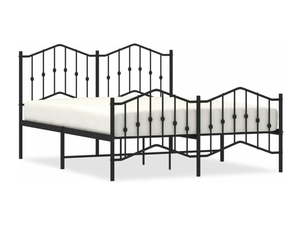 Black Metal Bed Frame, 140 x 190 cm